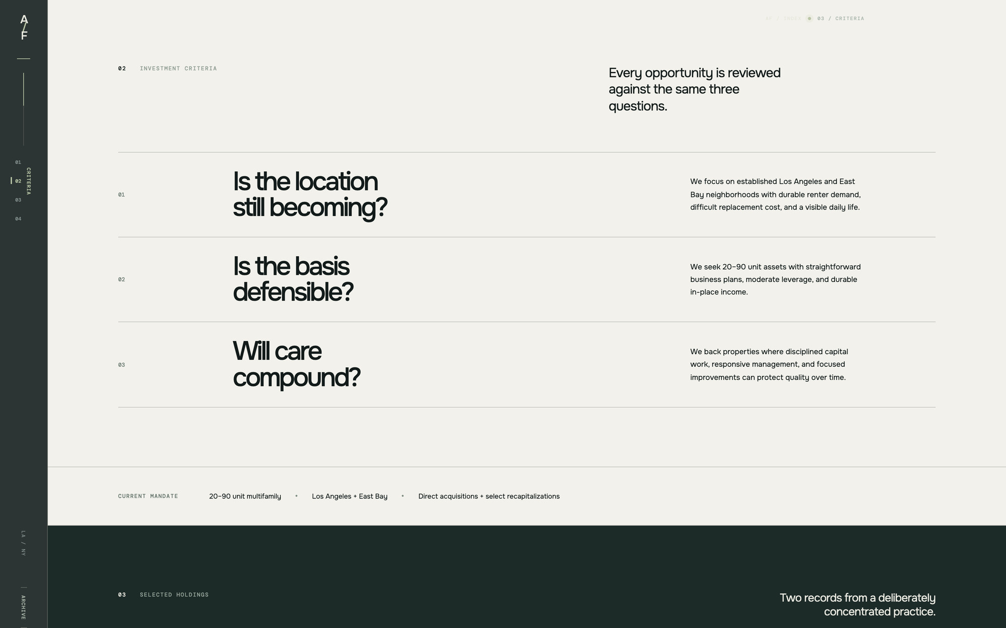 Graphite Index — Criteria