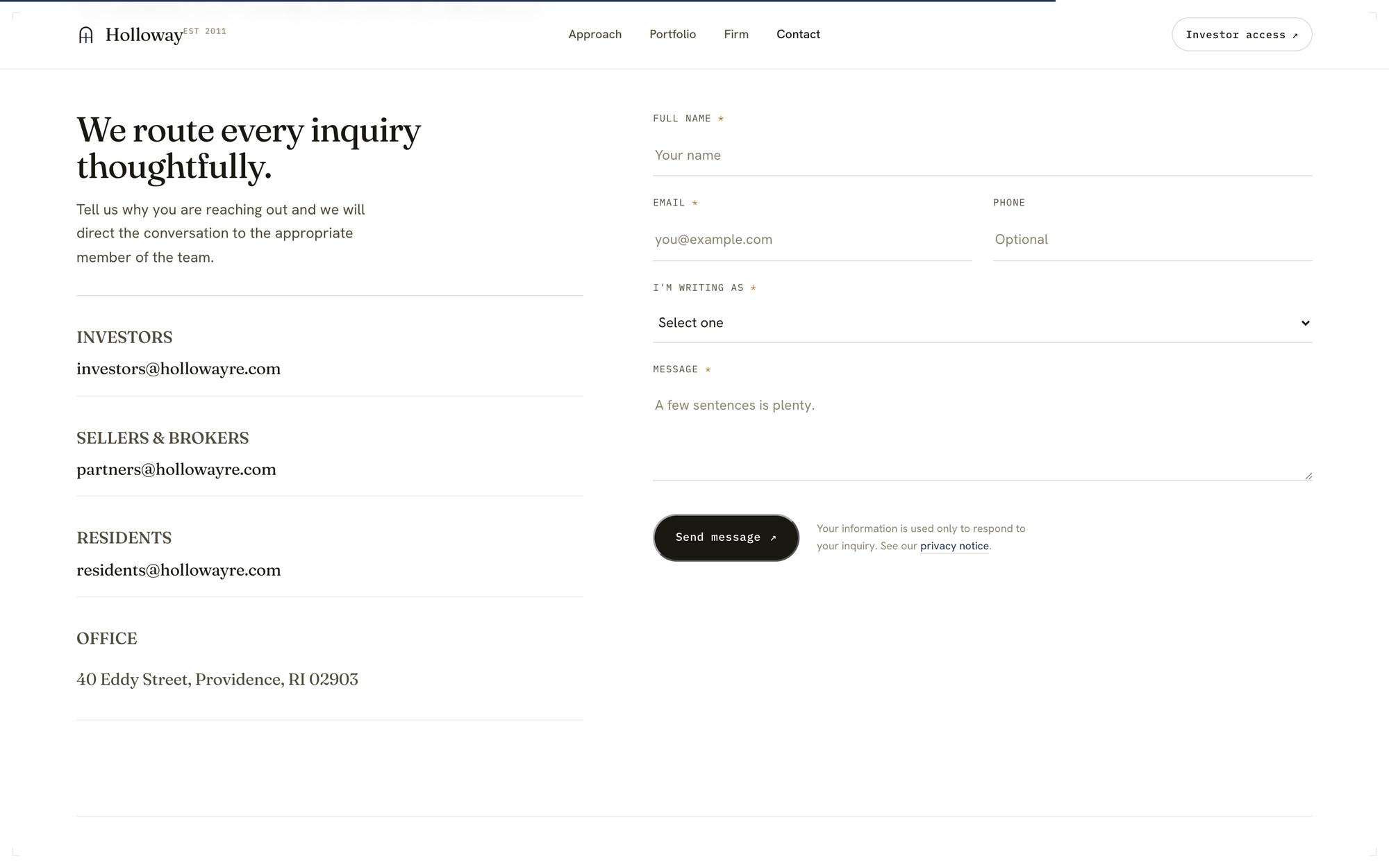 Quiet Capital — Contact